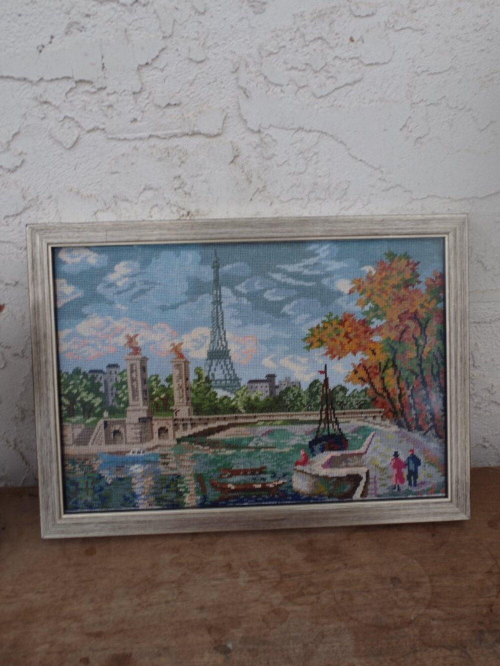Beautiful Needle Point Picture Of Paris